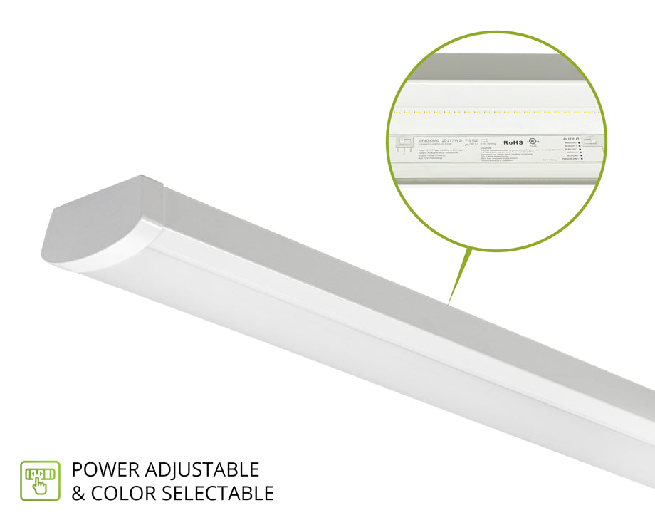 ASD LED Wrap Fixture 4ft 32/40/48W 120-277V 0-10V Dimmable 120Lm/W 3500/4000/5000K