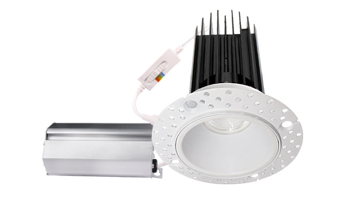 ASD LED Trimless Downlight Round 2inch 15W 120V TRIAC 2700/3000/3500/4000/5000K White ETL 4pack